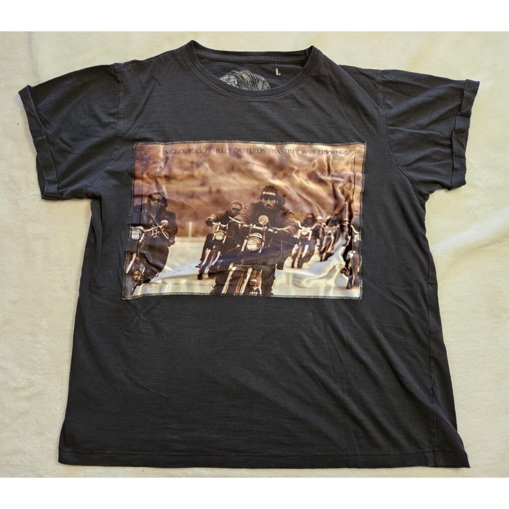 Bastille (Inglorious Hells Bastereds) Black TShirt Silk Patch L Made In Italy